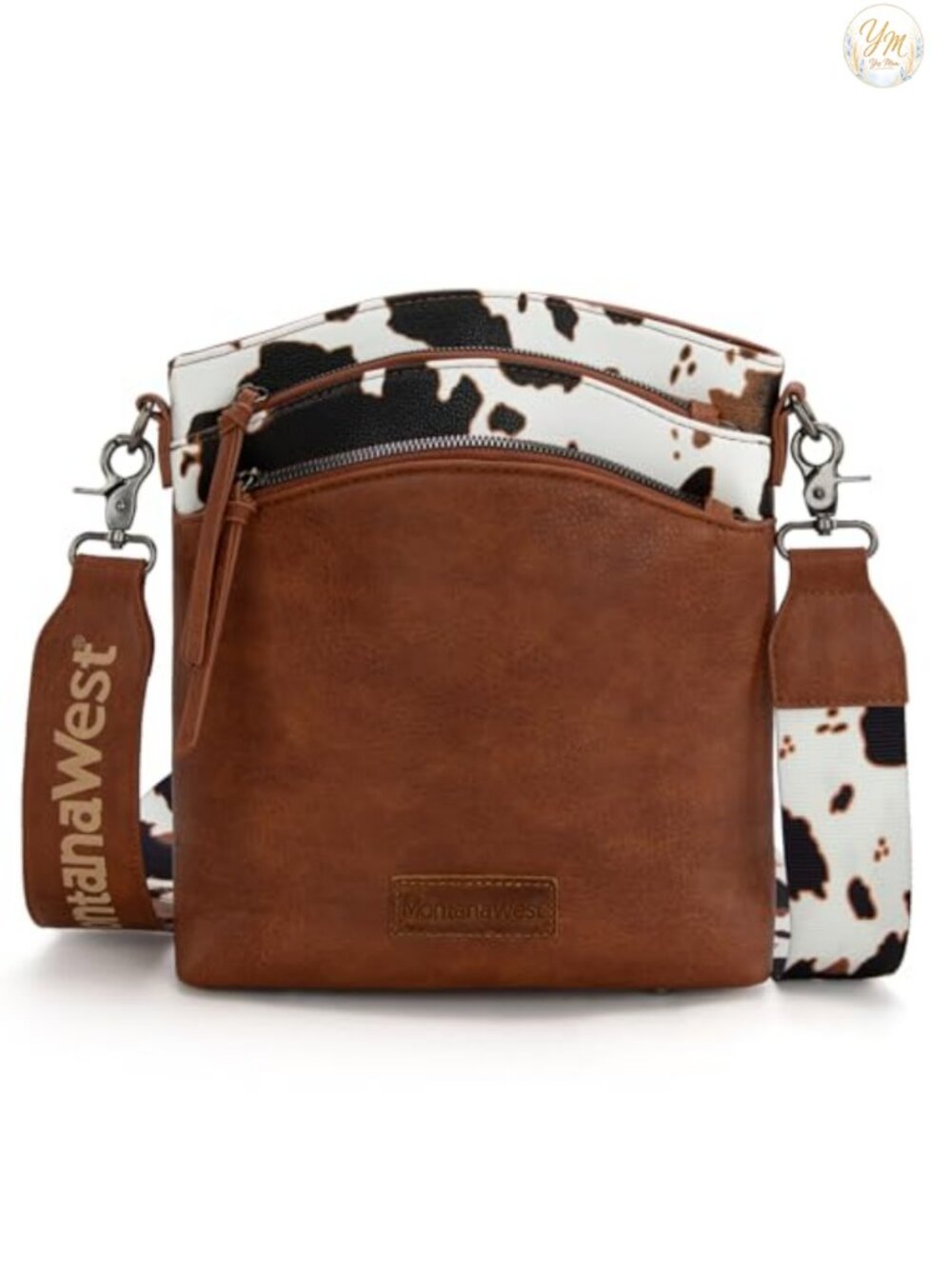 Montana West Multi Zip Pocket Crossbody Bag with Guitar Strap